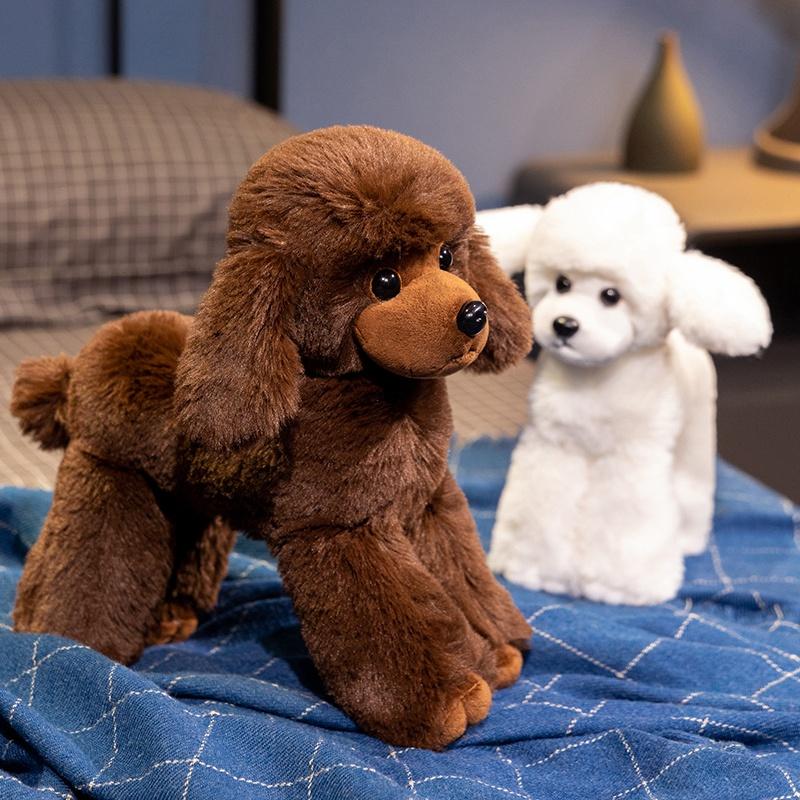 Favorite Toy Unisex Kids Lifelike Poodle Dog Doll Simulation Teddy Puppy Stuffed Plush Toys Handmade Realistic Animal Model Kid Birthday Gifts