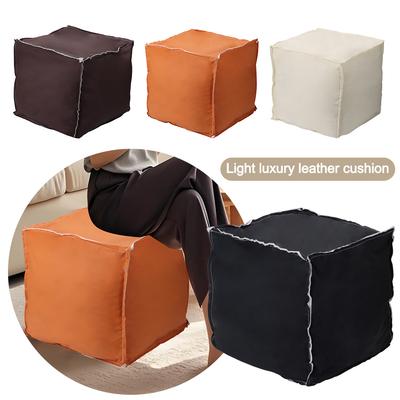 PU Leather Clothes Storage Chair Cube Sofa Footstool New Ottoman Seat  Living Room