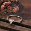 Kinel Triangle Natural Zircon Rings for Women Romantic Rose Gold Jewelry Gift