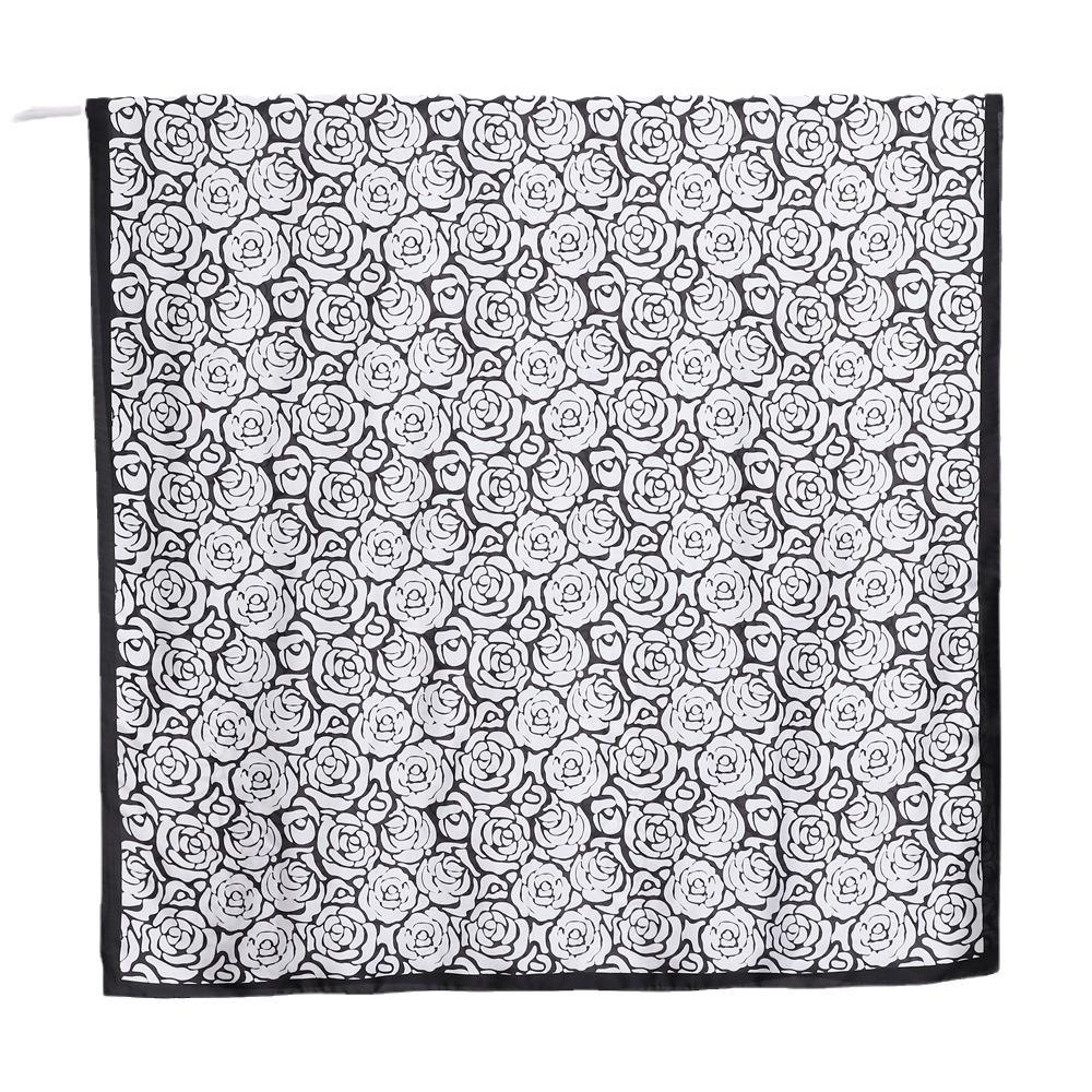 New Camellia Printed Design Scarf Literary and Elegant Breathable Sunscreen Shawl Emulated Silk Mid-length Style