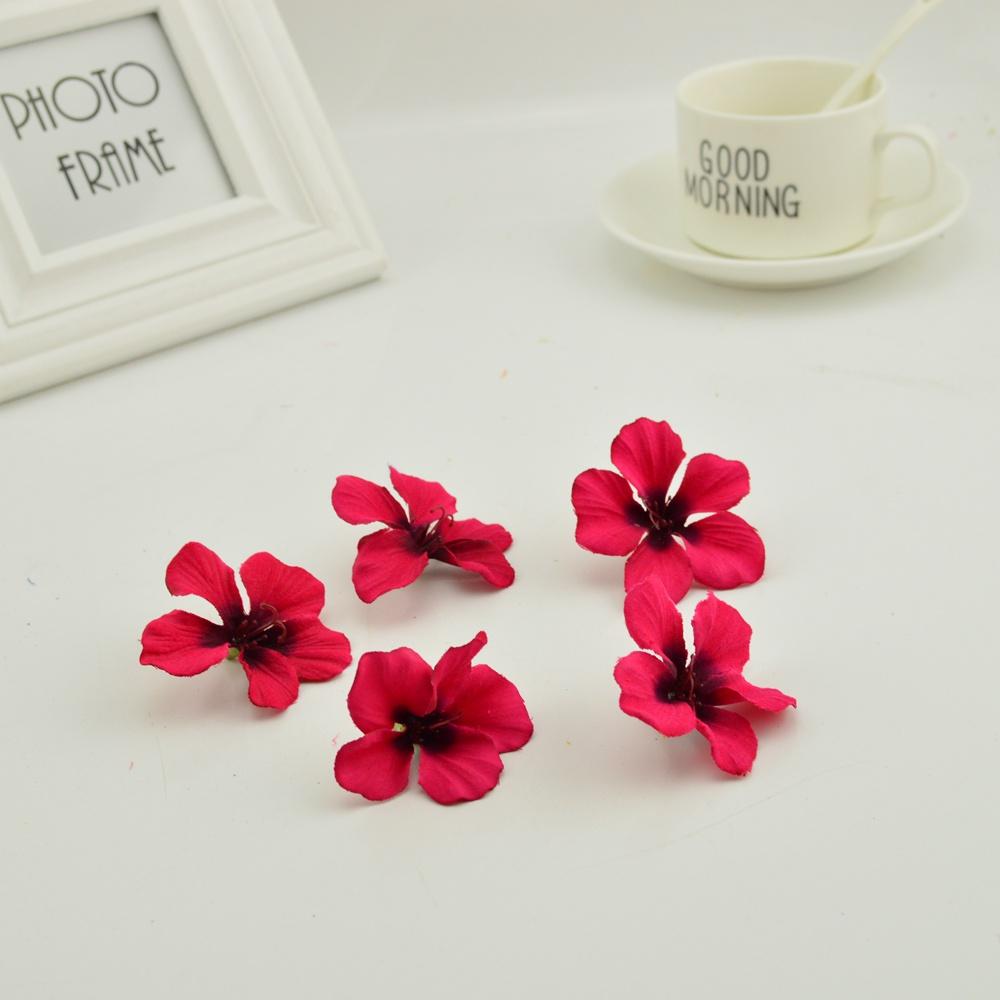 20PCS Cheap Artificial Flowers Orchid for Home Wedding Decoration Accessories Pompon DIY Wreath Needlework Silk Cherry Roses
