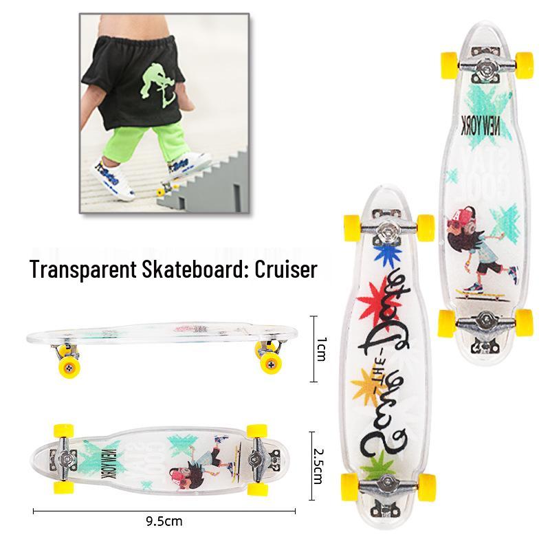 Mini Transparent Folding Finger Scooter Skateboard Model – Creative Toy Gift Ornament