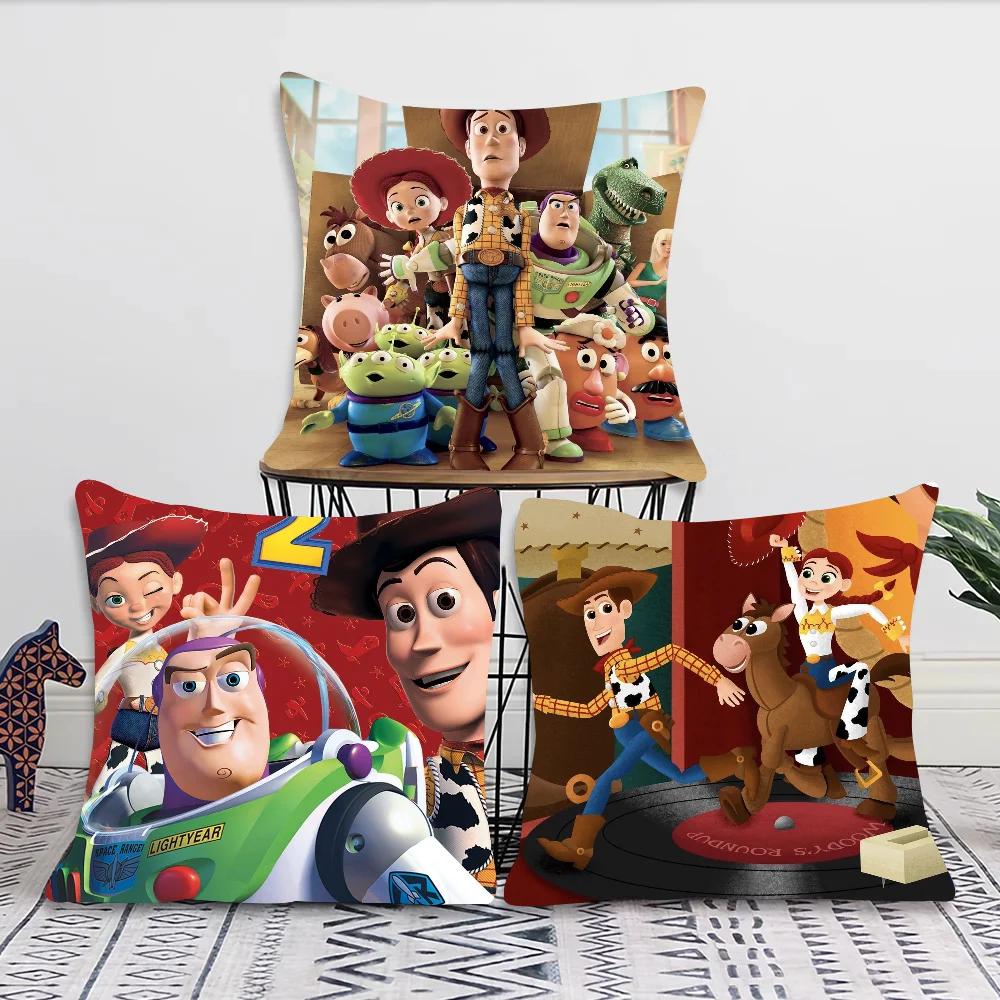 Animated Movie T-Toy S-Story Pillow Case Square Pillow Bedroom Sofa Leisure ComfortCushion Car Living Room Home Decoration 40X40