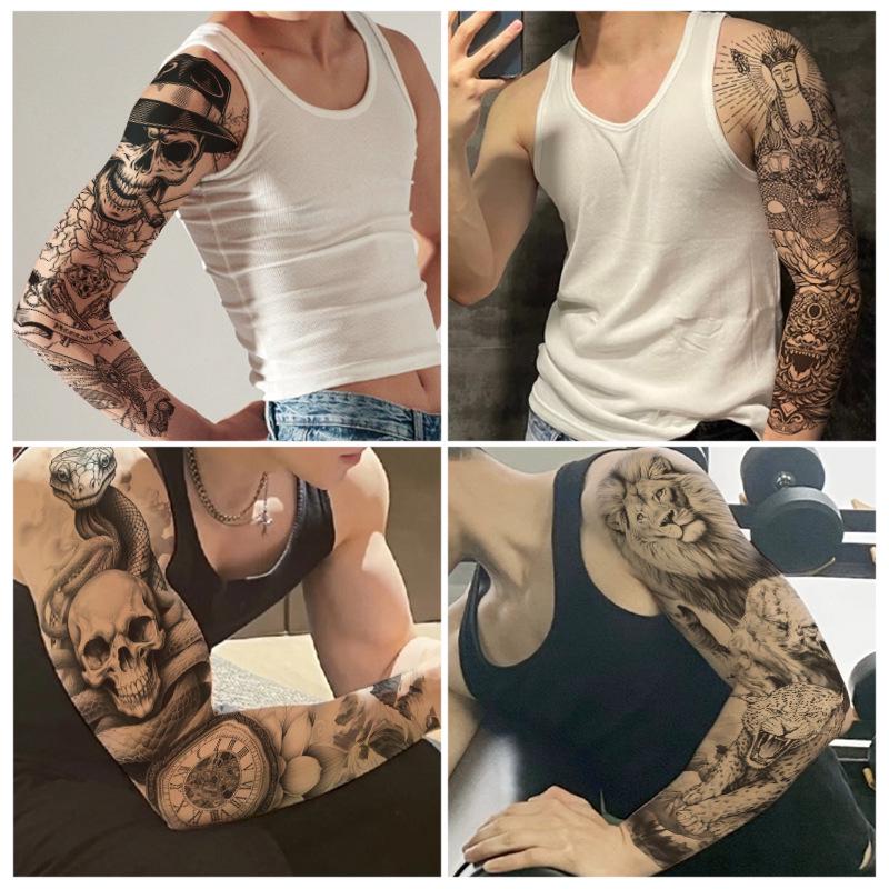 Long Flower Full Arm Waterproof Temporary Tattoo Stickers