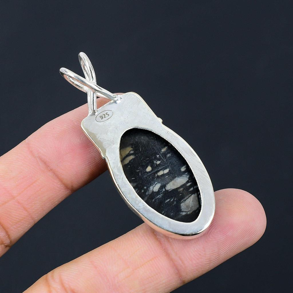 Mothers day Deal Picasso Jasper Gemstone Birthday Pendant 925 Sterling Silver