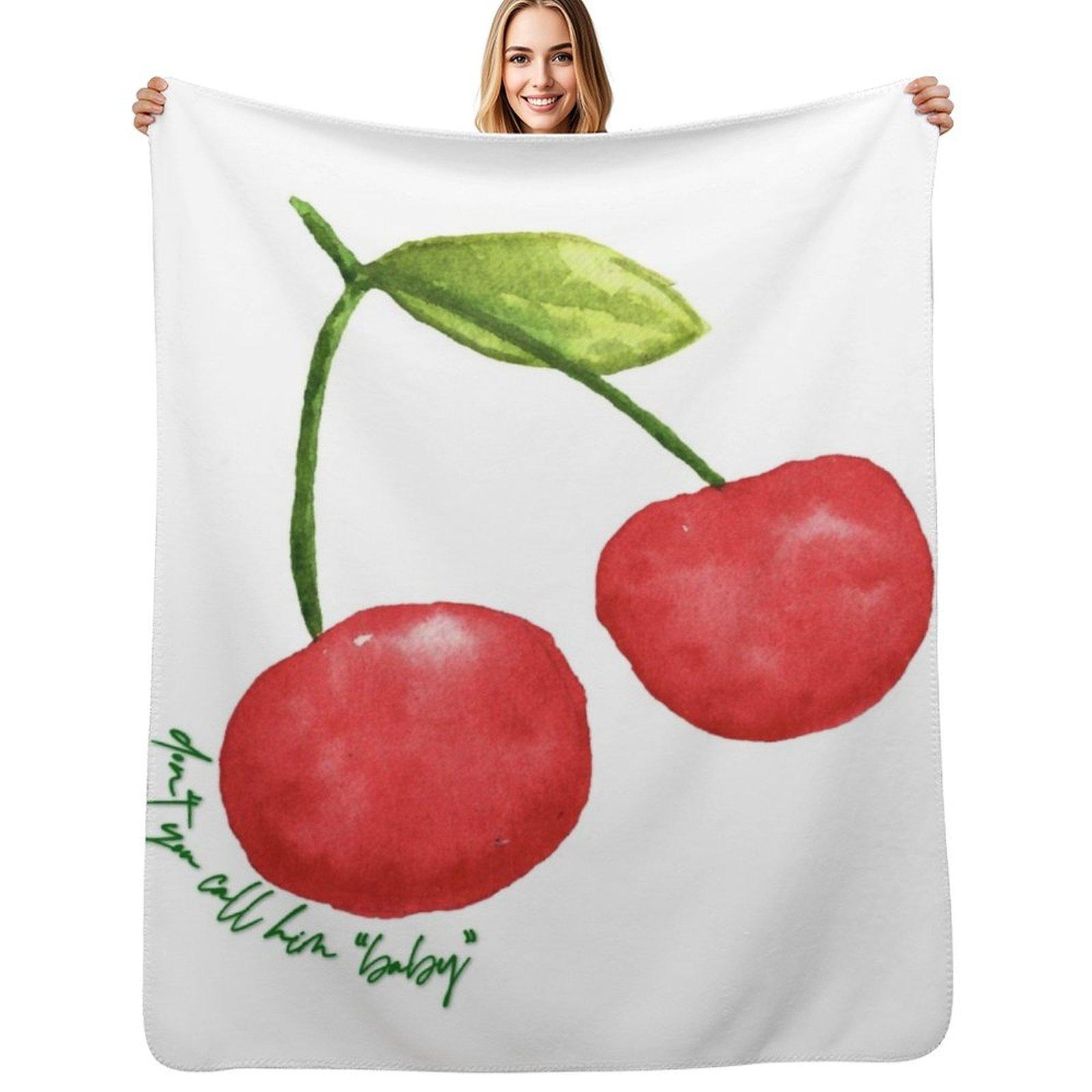 

cherry Throw Blanket Compact Warm Blanket for Car Road Trip 102x76cm(40x30in)