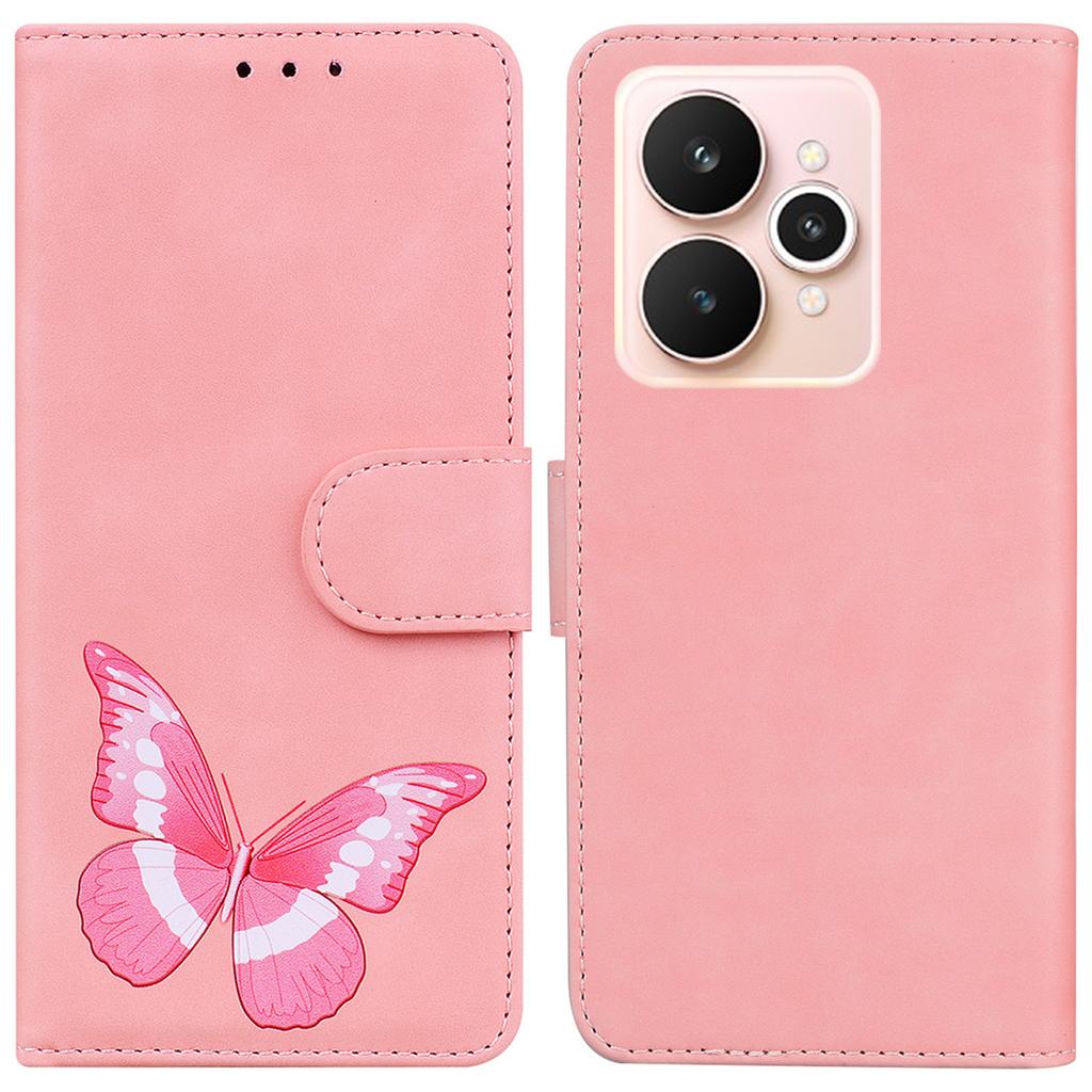 For Realme 15 Pro 5G/15 5G Stand Case PU Leather Phone Cover Butterfly Printed