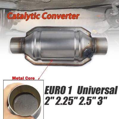 Universal 2'' 2,25'' 2,5'' 3'' Com Conversor Catalítico de Metal Carrier Honeycomb 200 Células Filtro de Exaustão Redondo Aço EURO 1