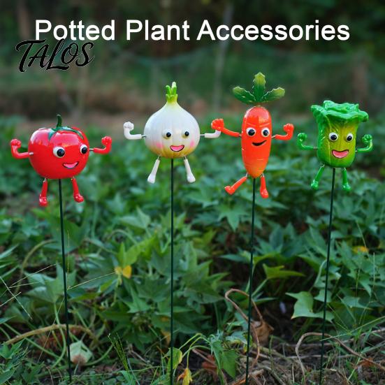Cute Vegetable Figurines Cartoon Vegetables Resin Garden Stake, Funny Character Figurine Yard Decor, Lawn Decor Whimsical Outdoor Plant Pick Ornament