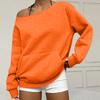 Women's Casual Fashion Solid Color Off-shoulder Long-sleeved Loose Sweatshirt With Pockets