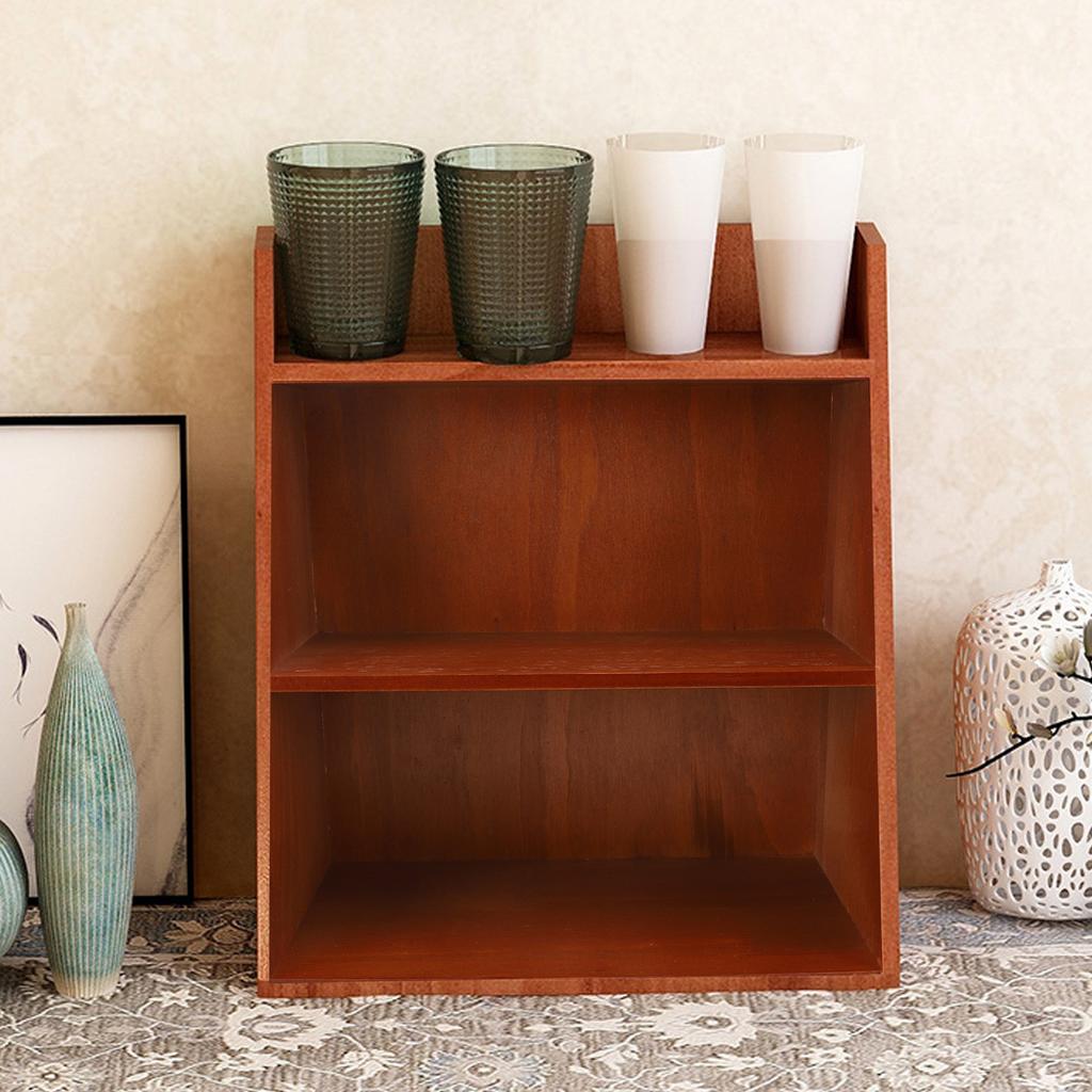 Desktop Sundries Organizer Vintage Multi Layer Wood Desktop Sundries Storage Shelf for Perfume Cosmetics