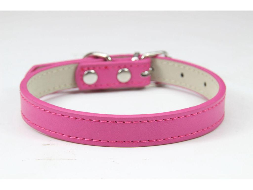 Pet PU Leather Collar & Leash for Small to Medium Dogs & Cats – Solid Color Necklace