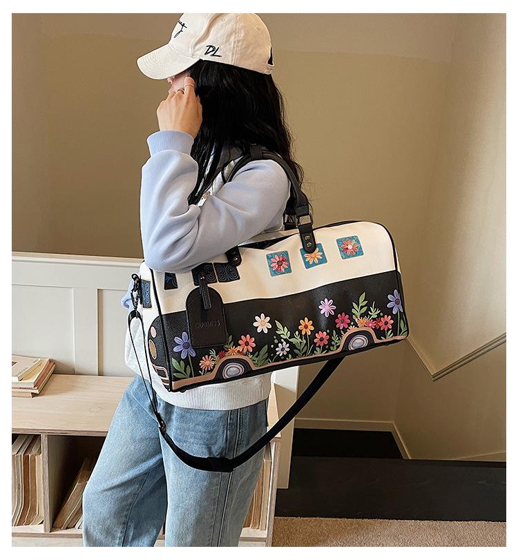 Cross-border Fashion Floral Shoulder Bag 2026 - Large Capacity Travel & Fitness Handbag