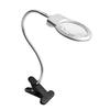 Flexible Hands Free Magnifying Glass Desk Lamp Bright LED Lighted Magnifier with Clamp for Reading Cross Stitch