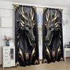 Black Gold Three Dimensional Imposing Dragon Pattern Totem Printed Curtains Home Decoration Room Made Of Polyester