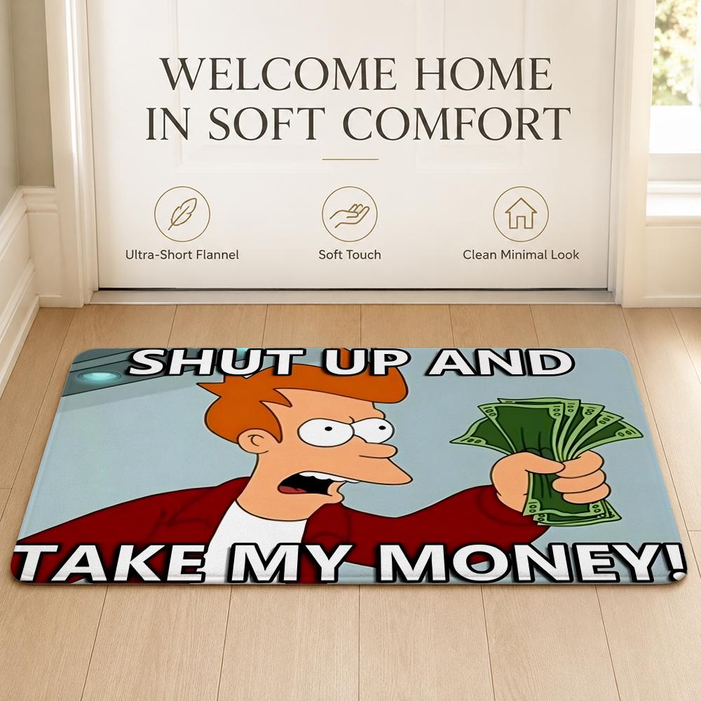 M-Mciovin Bank Floor Mat Cozy Minimalist Flannel Area Rug Anti-Slip Washable Bedroom Living Room Decor
