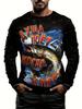 Warrior Cat Pattern Men's T-shirt Funny Animal 3D Print Long-sleeved Top All-season Base Layer Shirt Y2K Harajuku Streetwear