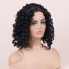 Kurze synthetische Perücke für Frauen, Omber-schwarzes Haar, Afro-Lockenperücken, natürlicher täglicher Gebrauch, Party, Cosplay, Hochtemperatur-Lockenperücken
