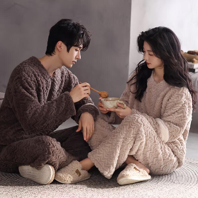 Autumn Winter Couple's Warm Pajama Set
