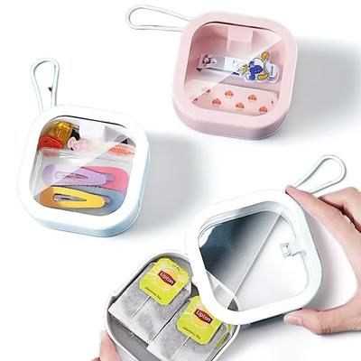 1PC Desktop Miscellaneous Plastic Storage Box Multifunctional Press Type Cotton Swab Box Storage Box Hair Clip Storage Box Coins