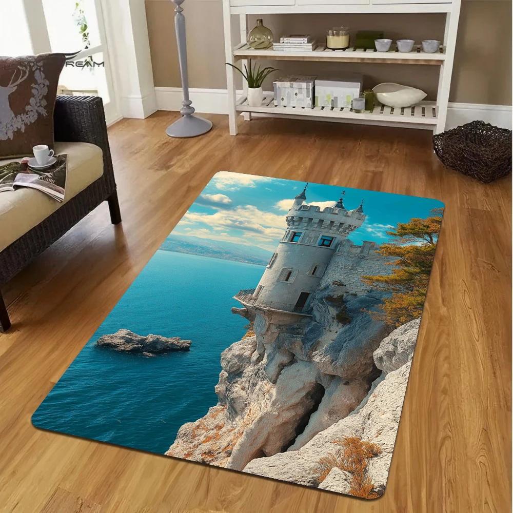 

Landscape Carpet Cartoon Living Room Kitchen Sofa Table Balcony Rug Non-slip Washable Mat Exquisite Decoration Ornaments 60*90cm