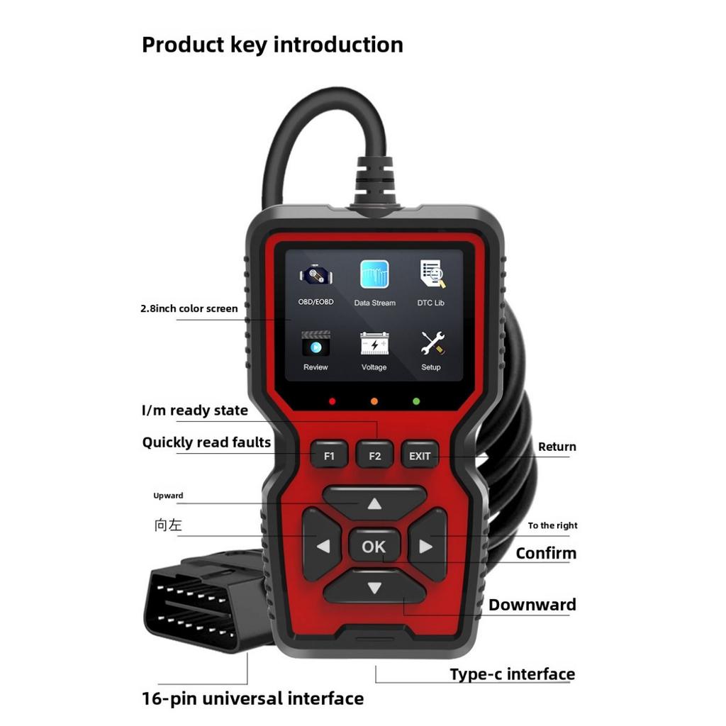 V519 OBD Car Testing Instrument Obd2 Elm327 Car Diagnostic Instrument Code Reader