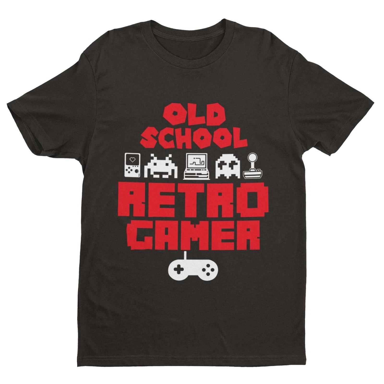 Old School Retro Gamer Funny Gaming T Shirt Invaders Space Gift Idea Classic M
