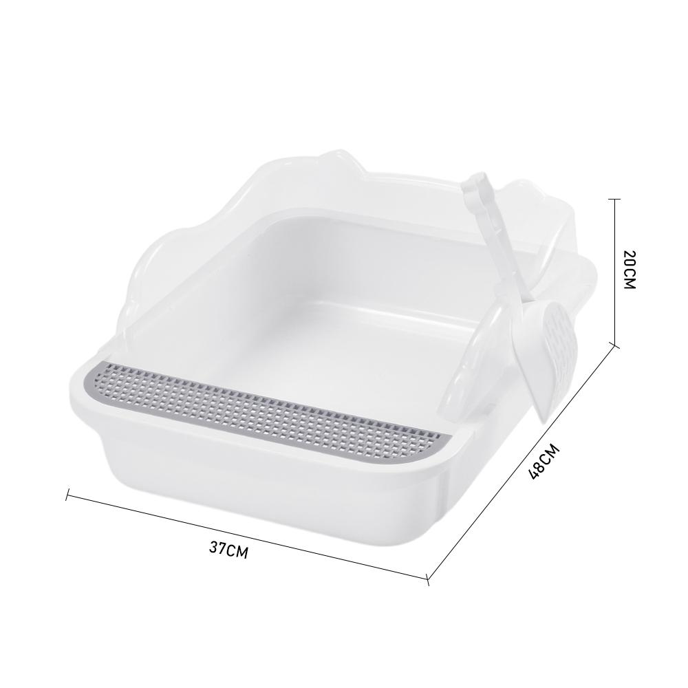 For  Capacity Semi-Enclosed Cat Litter Box Pet Toilet Splash-Proof Design Lightweight And Sturdy Pet Sandbox With Sc