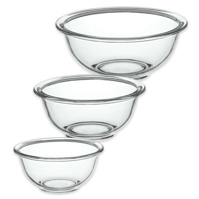 Iwaki Iwaki Värmebeständigt Glas Grundläggande Skålset om 3 Medium och Små 500ml Set om 3 Stora, 1500ml, 900ml, KSKC-BO-3