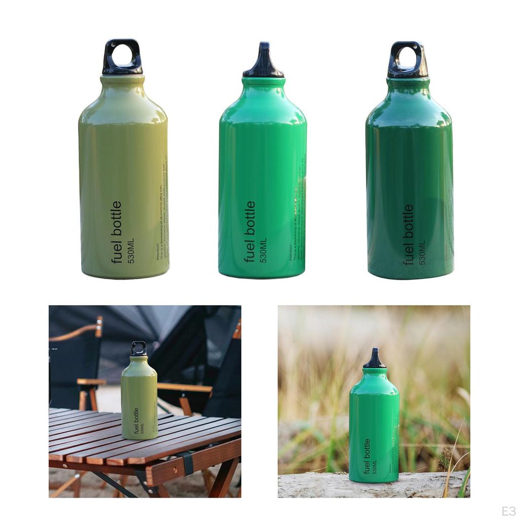 530ml Empty Bottle, Small Lightweight Aluminum Fuel Oil Storage Bottle for Camping, Hiking