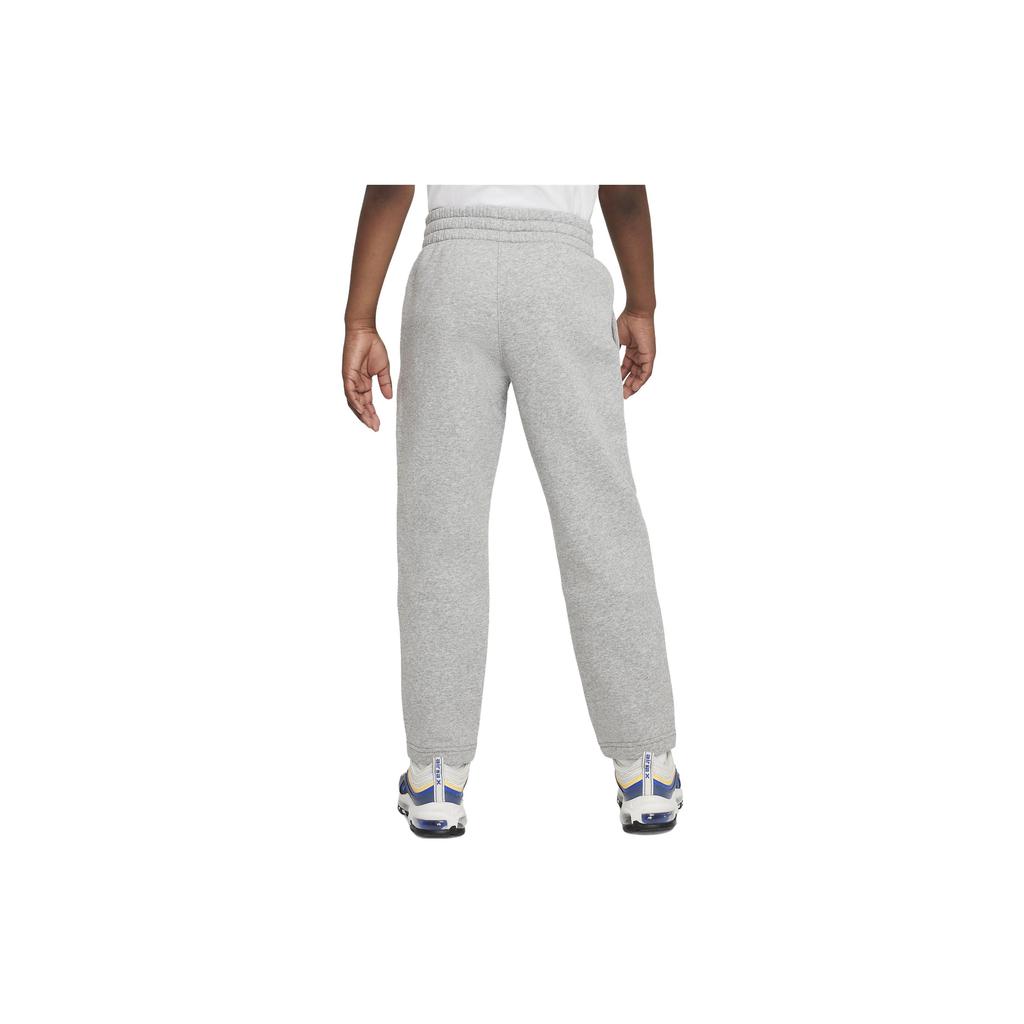 Nike Kids Sportswear Club Fleece Logo Embroidered Straight Leg Knit Sweatpants Kids Bottoms Light-Gray FD3010-063