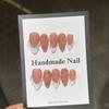10Pcs French Almond Handmade 3D Flower Press On Nails Reusable Stick On False Nails