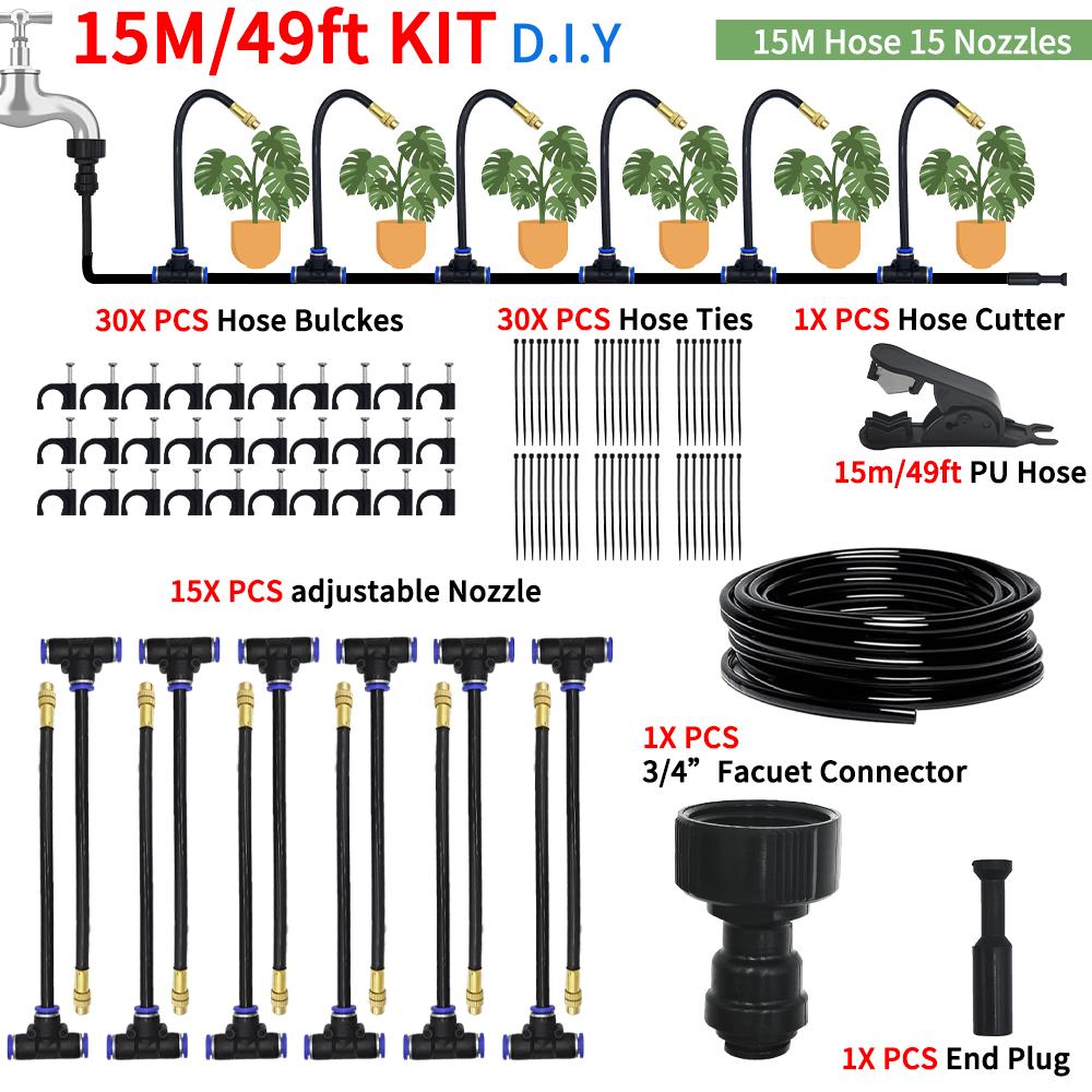 DIY Free Bending Universal Spray Kit For Greenhouse Garden Flowers Plant Watering Irrigation Patio Misting Cooling