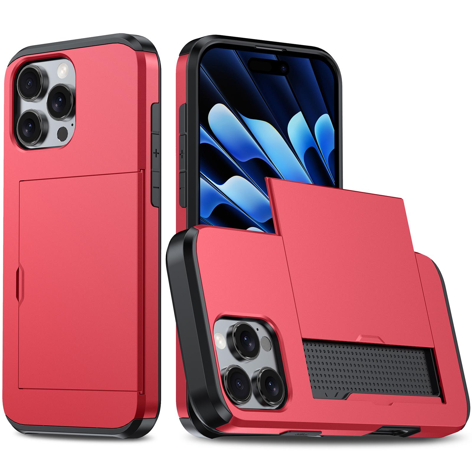Чехол для iPhone 16 Pro со скрытым держателем для карт, TPU+PC J