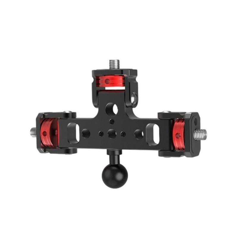 Aluminum Triple Mount Adapter 1/4 3/8 Thread for Action DSLR Camera Phone Tripod Extension Bracket Mount Replacement