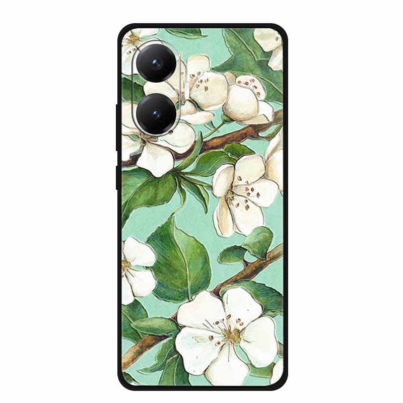 3D Cover For Redmi Turbo 4 Pro 5G Black Bumper Shell Flower Emboss Case Xiaomi POCO F7 Cartoon Flowers Anime Funda Phone Covers