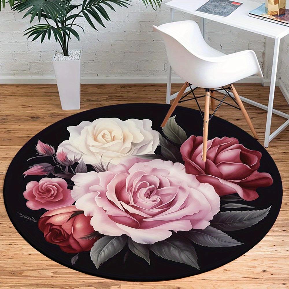

1pc Retro 2754535801 Pattern Round Floor Mat, Non-slip for Living Room Bedroom Chair Carpets Home Decor Gifts, Home Decor Room Decor Outdoor 80cm by 80cm