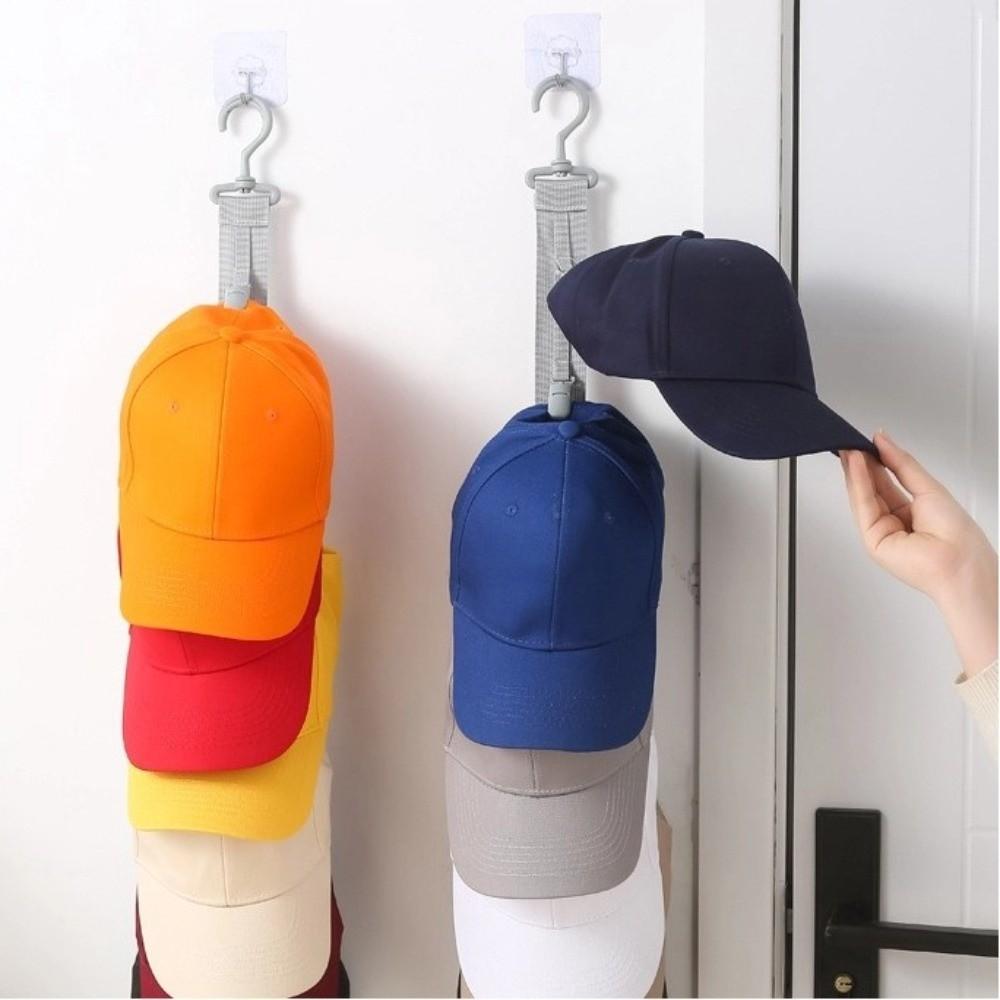Portable with 8 Clips Wardrobe Hat Rack Space Saving with Hook Hat Storage Clips Multipurpose Hat Hanger Closet