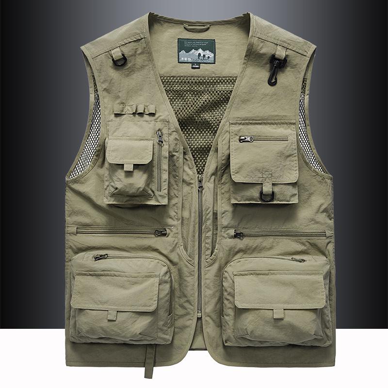 Men's Custom Logo Multi-Pocket Outdoor Fishing & Photography Vest