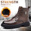 2024 Men Winter Shoes Male Warm Plush Fur Snow Boot Men's Motorcycle Boots High Quality Leather Lace Up Ankle Boots For Men