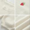 Sweater Girl Student Korean Loose Winter and Autumn Fruit Embroidery Pullover Sweater Female Candy Color Sweater