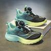 Children's sports shoes 22 summer new rotating buckle flying weaving children's shoes medium and large children's mesh breathable dad shoes