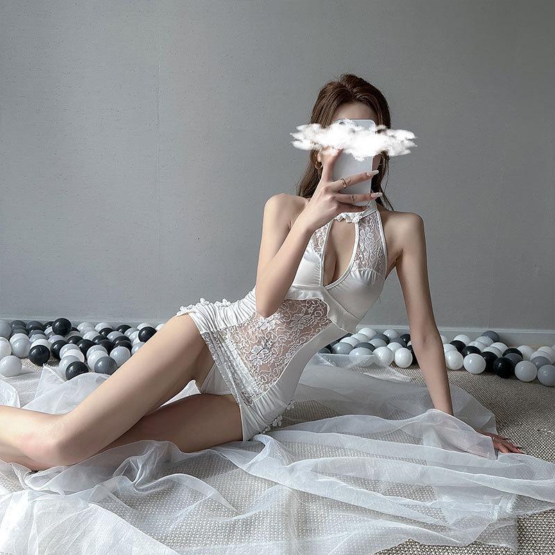 Mulan Retro Print Cheongsam Pajama Set - Sexy, Slim, High Slit, Bodycon Lingerie In Ancient Style