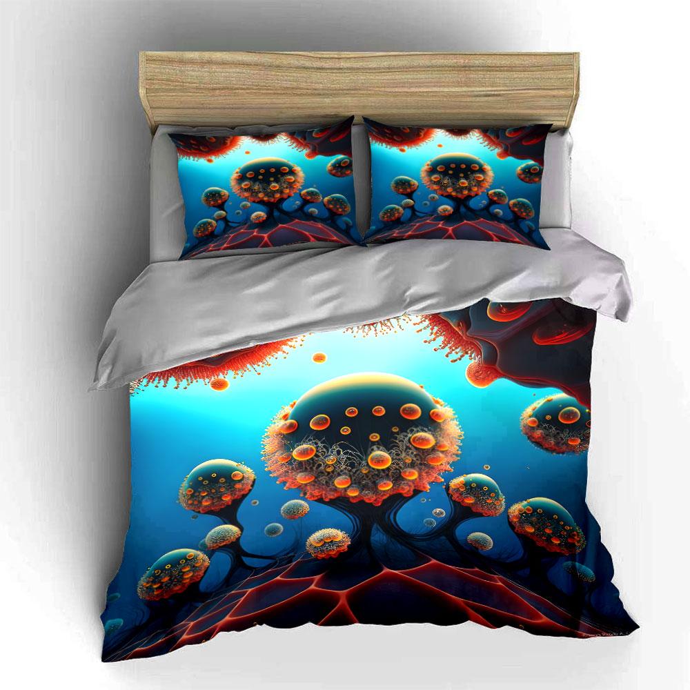 Charming Cosmic Bubbles Blossom Bedding Sets Duvet Covers Pillowcases(1* Duvet Cover 2* Pillowcases Without Duvet Insert)