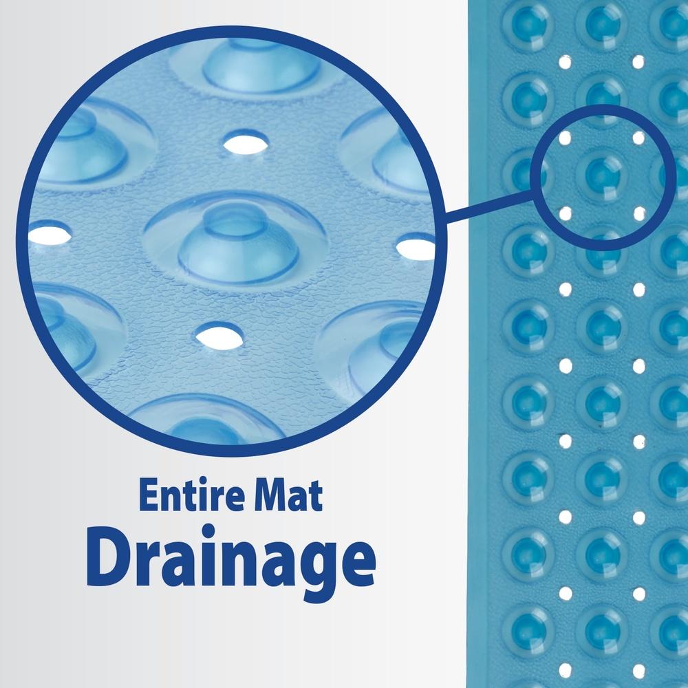 Halkfri Duschmatta Anti-svamp Mögelresistent BPA-fri Säker Sugkoppar 21x21 Tum Dräneringshål Badrumssäkerhet