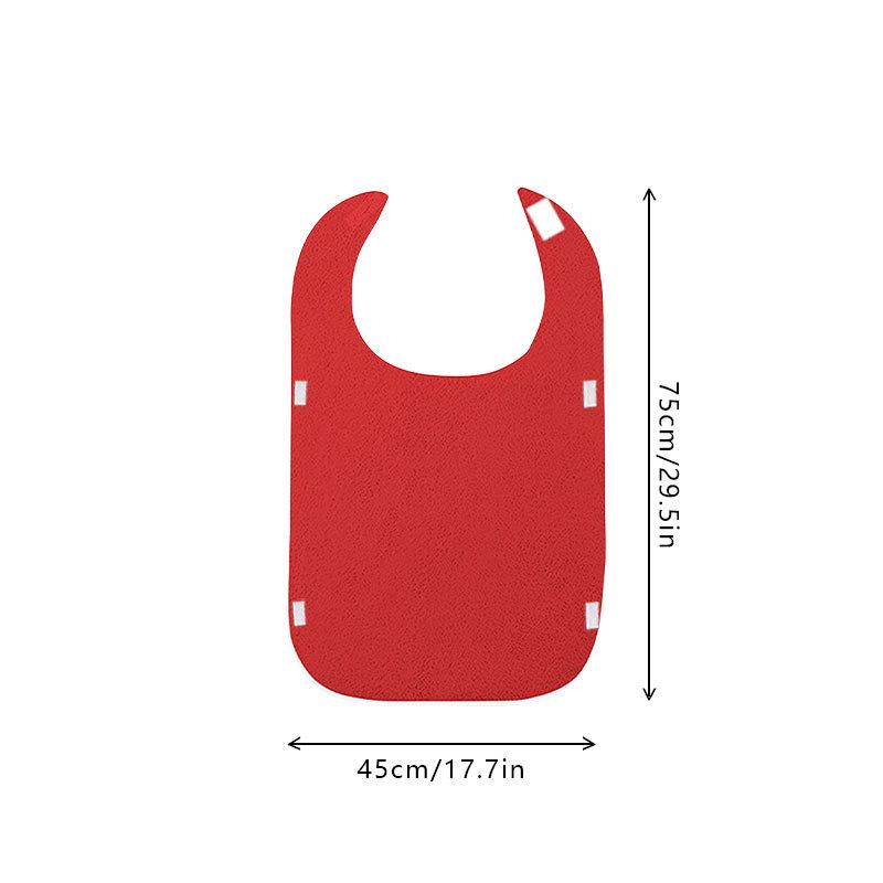 Stain-Resistant Bib with Pocket for Elderly Care and Mealtime Assistance