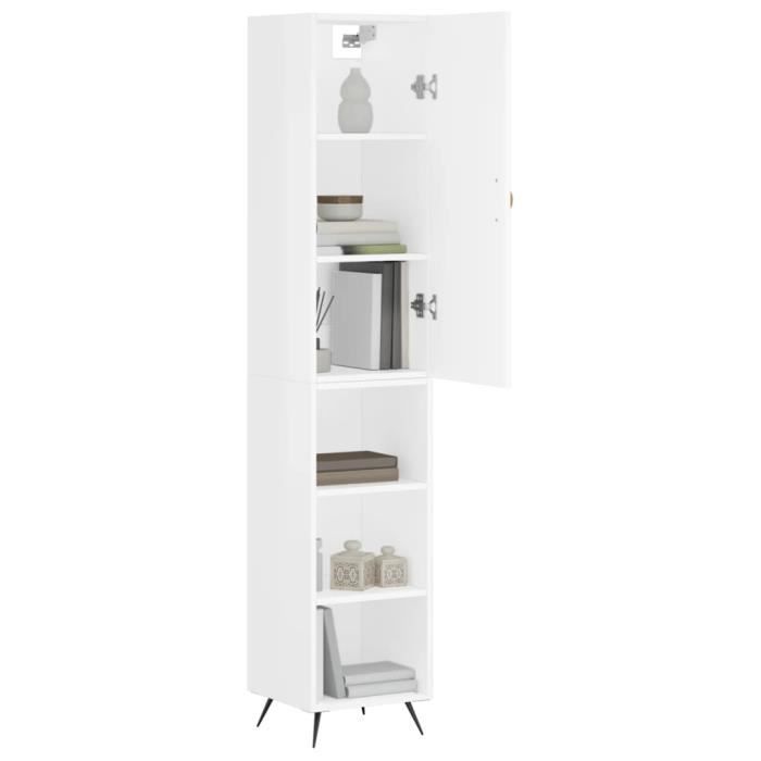 VidaXL High Buffet White 34.5x34x180 Cm Engineered Wood 3198953