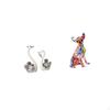 Porcelain Swan And Colorful Dog Figurine Collection Multicolor Animal Statue Ornament Craft for