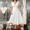 Plus Size Formal Dress for Women Lace Short Sleeve A-line Dress Mother of The Bride Wedding Guest Evening Gown