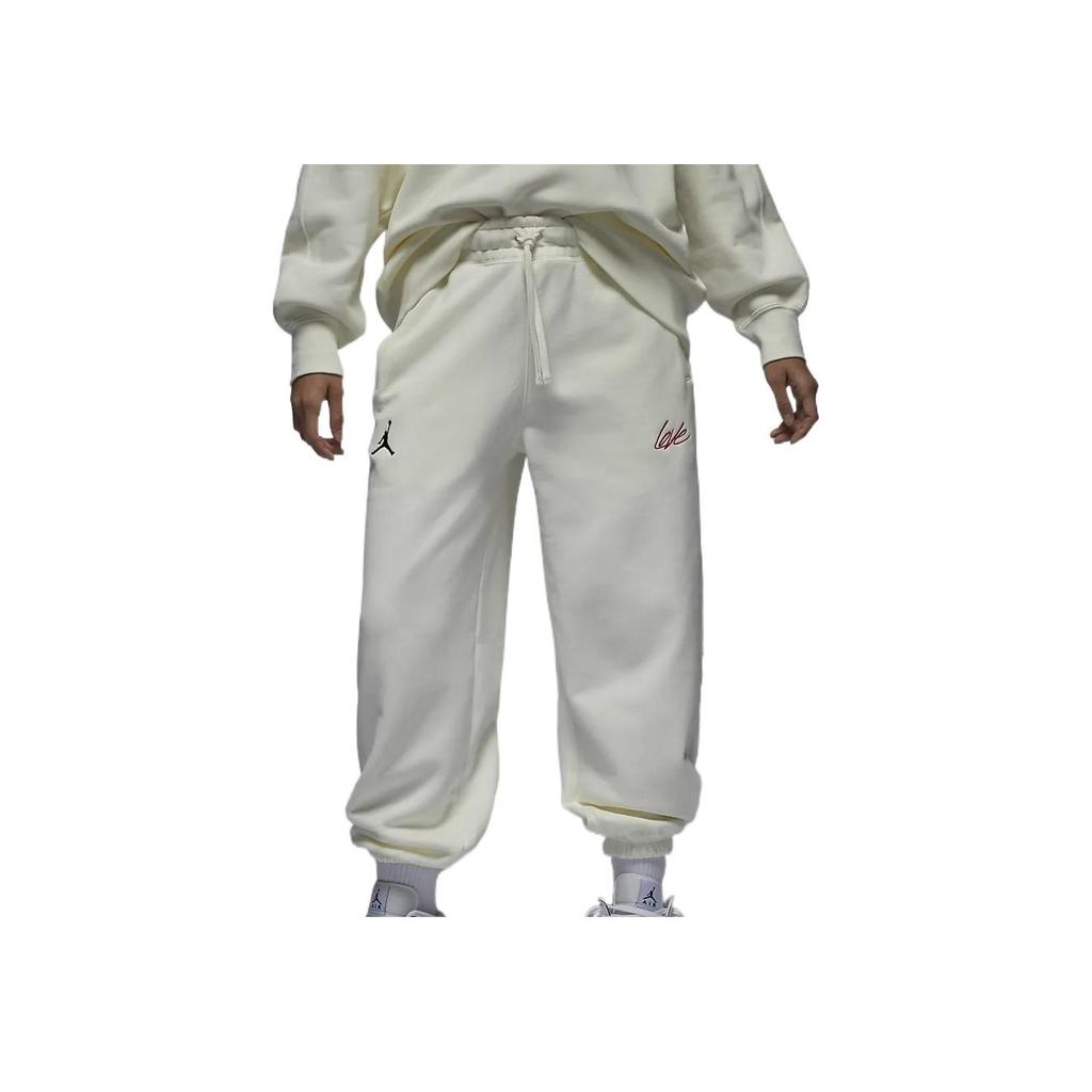 New JORDAN Valentine's Day Knitted Sweatpants Women's Sail White FD4804-133